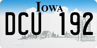 IA license plate DCU192