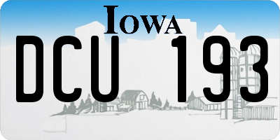 IA license plate DCU193
