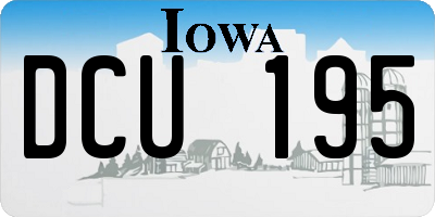 IA license plate DCU195