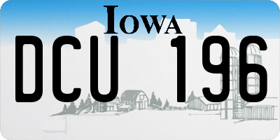 IA license plate DCU196