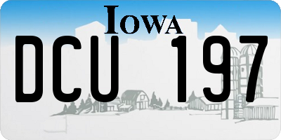 IA license plate DCU197