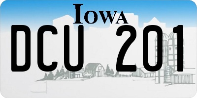 IA license plate DCU201