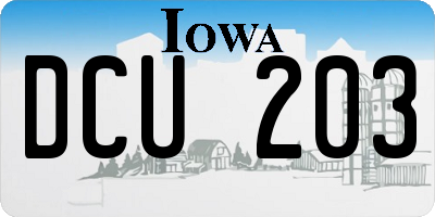 IA license plate DCU203