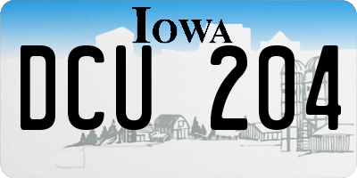 IA license plate DCU204