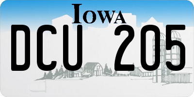 IA license plate DCU205