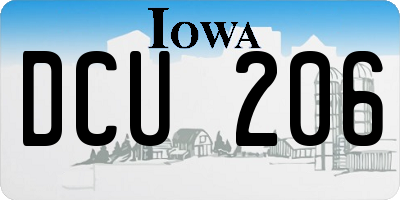 IA license plate DCU206