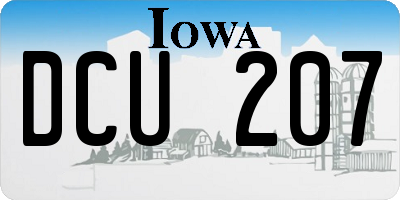 IA license plate DCU207