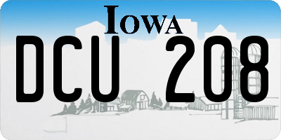 IA license plate DCU208