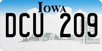 IA license plate DCU209