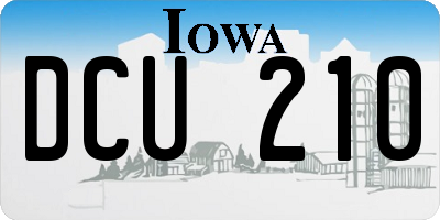 IA license plate DCU210