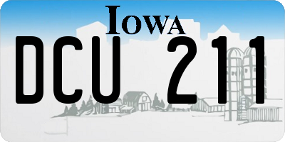 IA license plate DCU211