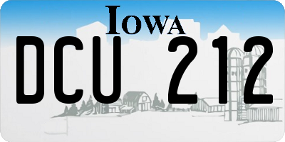 IA license plate DCU212