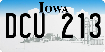 IA license plate DCU213