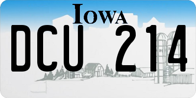 IA license plate DCU214