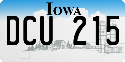 IA license plate DCU215