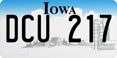 IA license plate DCU217