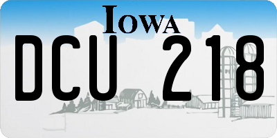 IA license plate DCU218