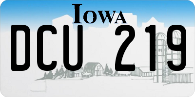 IA license plate DCU219