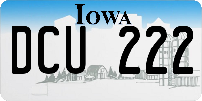 IA license plate DCU222