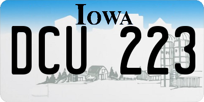 IA license plate DCU223