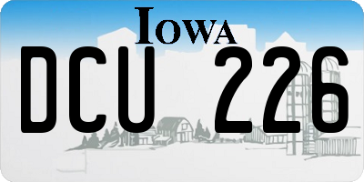 IA license plate DCU226