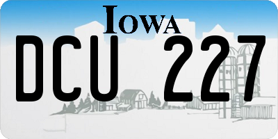 IA license plate DCU227