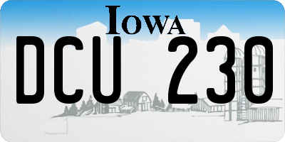 IA license plate DCU230