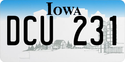 IA license plate DCU231