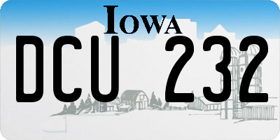 IA license plate DCU232