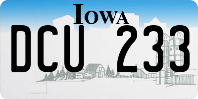 IA license plate DCU233