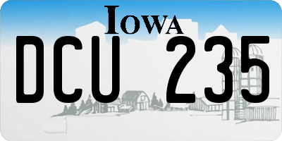 IA license plate DCU235