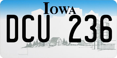 IA license plate DCU236