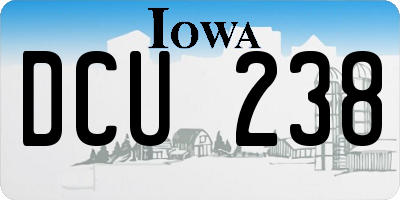 IA license plate DCU238