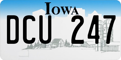 IA license plate DCU247