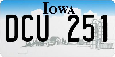 IA license plate DCU251