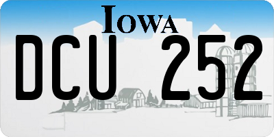 IA license plate DCU252