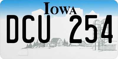 IA license plate DCU254