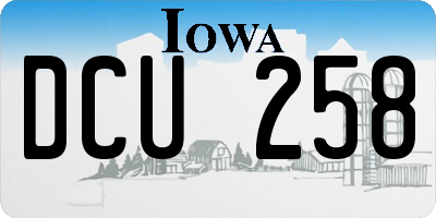 IA license plate DCU258