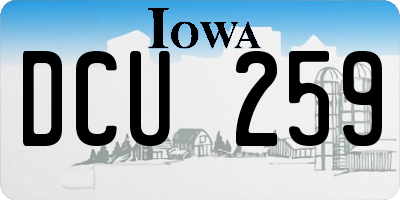 IA license plate DCU259