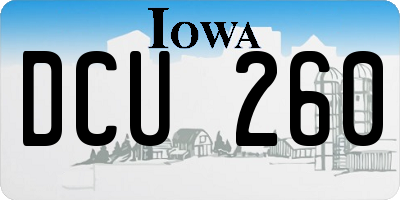IA license plate DCU260