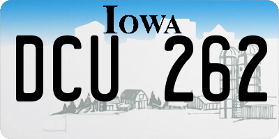 IA license plate DCU262