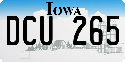 IA license plate DCU265