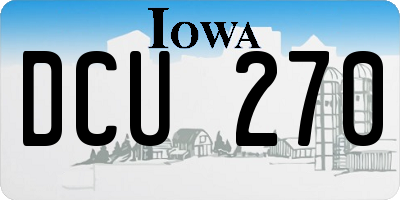 IA license plate DCU270