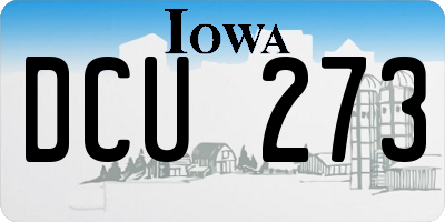 IA license plate DCU273