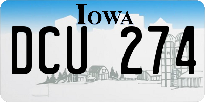 IA license plate DCU274