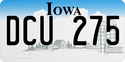 IA license plate DCU275