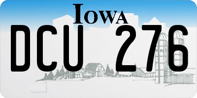 IA license plate DCU276