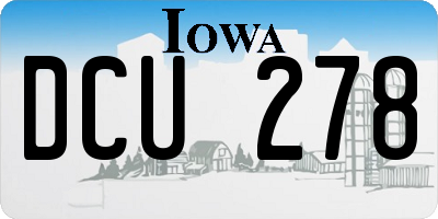 IA license plate DCU278