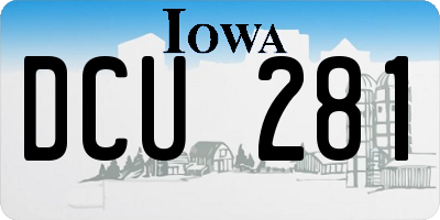IA license plate DCU281