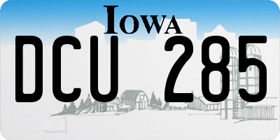 IA license plate DCU285